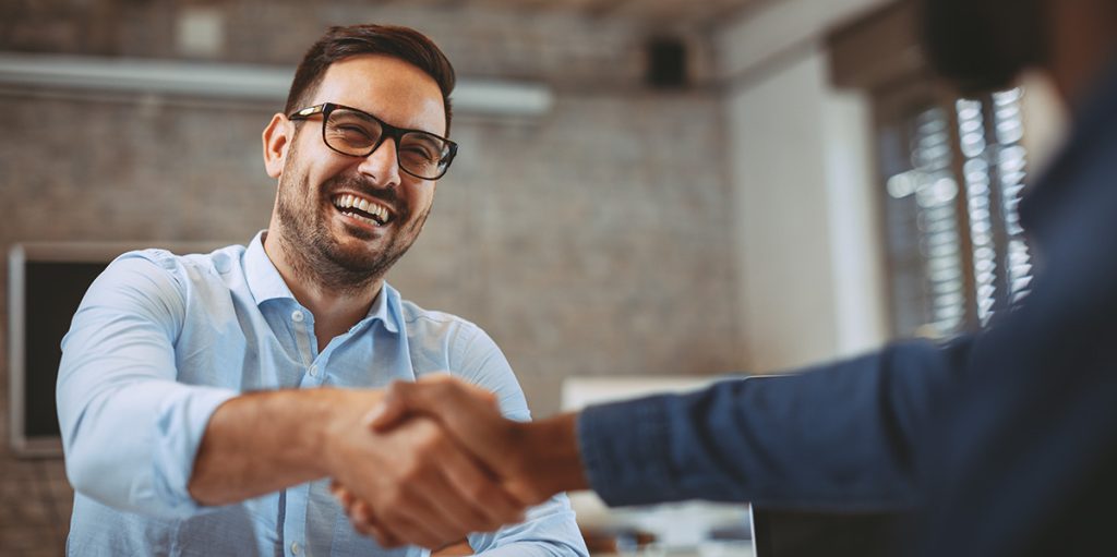 a formal business handshake