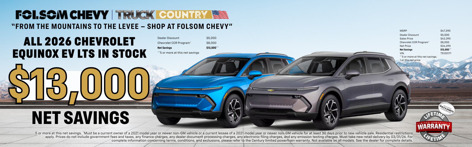 ALL 2026 Chevy Equinox EV LTs in Stock Net Savings Deal