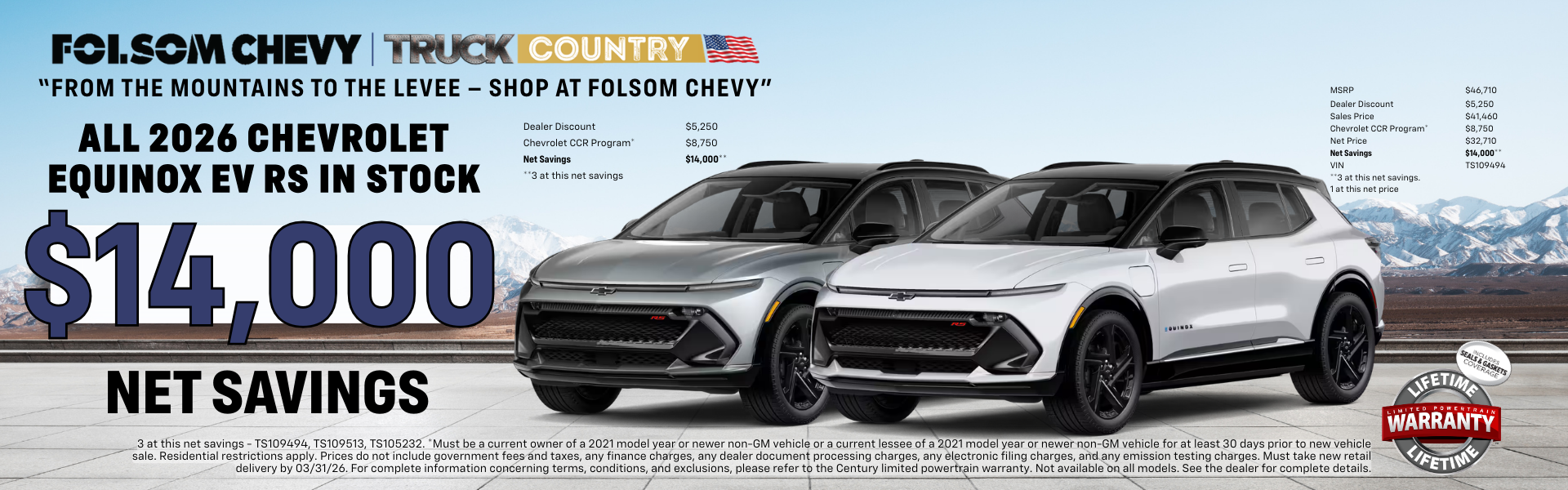 ALL 2026 Chevy Equinox EV RS in Stock Net Savings Deal