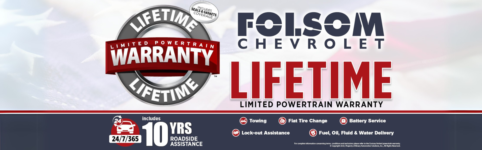 Folson Chevrolet Lifetime Limited Powertrain Warranty