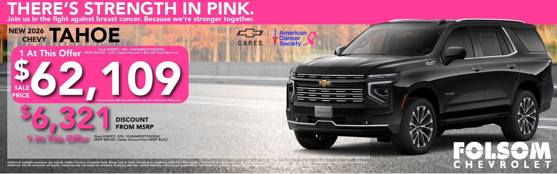 2026 Chevy Tahoe Sale